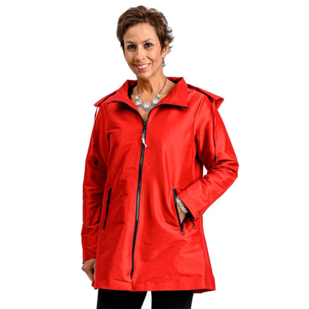 UBU Red Parisian Raincoat with Black Trim